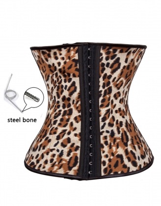 Leopard Print Boning Underbust Corset