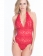 Black Lace Halter Teddy 