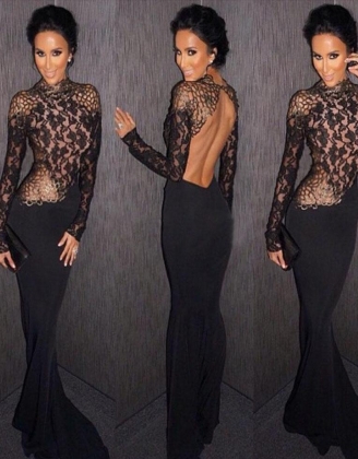 Sexy Black Evening Celebrity Long Dress