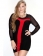 Black Mesh Full Sleeve Red Panel Club Dress