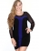Blue Mesh Full Sleeve Red Panel Club Dress