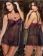 Black Mesh Lace Trim Babydoll