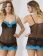 Blue Floral Lace Mesh Babydoll