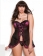Lace Splicing See Through Plus Size Babydoll