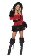 Black Plush Christmas Mini Dress