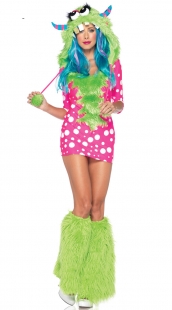 Pink Green Melody Monster Costume