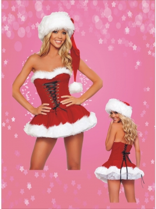 Lace Up Holiday Christmas Costume