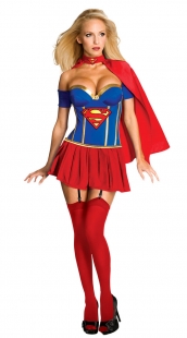 DarkBlue And Blue Supergirl Corset Costume