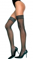Silicon Ribbed Top Fishnet Thigh High