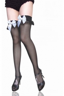 French Maid Stockings With White Bowknot