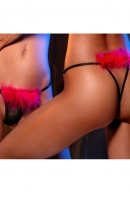 Black Sexy Thong With Red Marabou Back