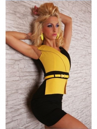 Black And Yellow With Belt Clubwear