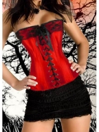 Red Lace Up Corset