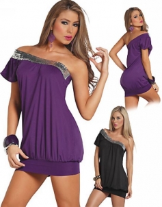 Purple Sleeveless Lace Sexy Miniskirt