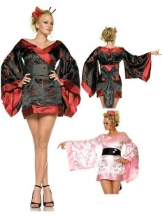 Black Red Sexy Japanese Doll Asian Costume Plus Size Costume