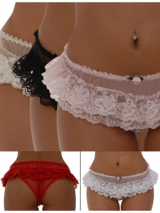 White Black Red Sexy Panty Lace