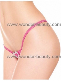 Pink Front Silver Metal Sexy G-string
