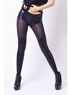 Black Mainstreaming Faux Leather Leggings