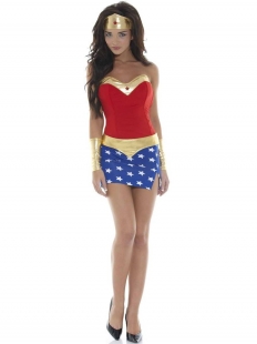 Blue And Red Sexy Super Woman Costume