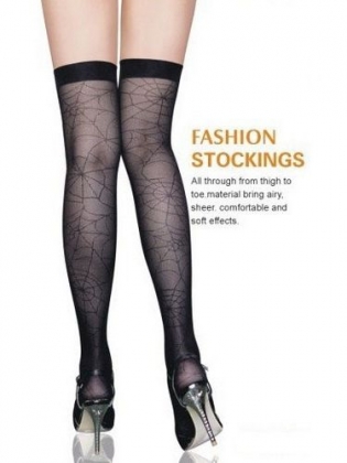 Black Spider Web Lace Stockings