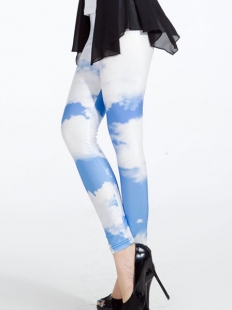 White Cloud And Sky Sexy Leggings