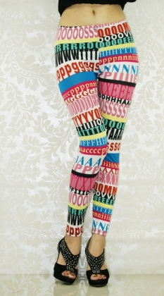Color Letters Fashion Shaping Leggings