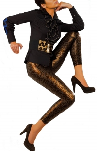 Sexy Golden snake Leather Leggings