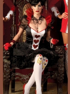 Noble Poker Queen Black And White Costume