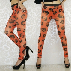 Orange Leopard Fashion Slimming Leggings