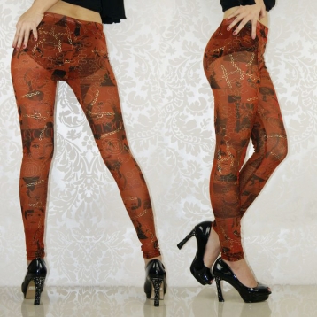 Coffee Shear Paint Perspective Leggings