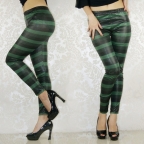 Black Green Stripe Beautiful Leggings