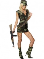 Sexy Military Front Zipper Dress Costume