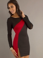Elegant Black And Red Dress