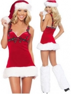 Sassy Santa Dress With Checked Bow