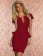 Elegant Wine Red OL Peplum Dress