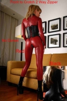 Red Black Sexy Leather Tight Pants