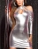 Silver Cutout Long Sleeve Party Dress