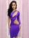 Purple One-shoulder Cutout Bodycon Dress