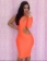 Orange One-shoulder Cutout Bodycon Dress