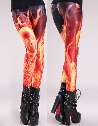 Flaming Bone Leggings