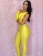 Cut-out One Shoulder Jumpsuit Yellow