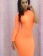 Cut-out One Shoulder Dress Orange