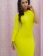 Cut-out One Shoulder Dress Yellow