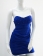 Strapless Reched Beading Dress Blue