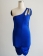 One Shoulder Cutout Rhinestone Ruched Dress