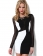 Extreme Black White Patchwork Mesh Cocktail Party Dress