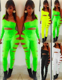 Green Available One Long Sleeve Bandage Sexy Jumsuits