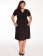 Fashion Coral Ruched Sleeve plus size dress black