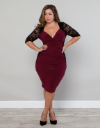 Plus Size Sexy Clubwear Dress red Lace Summer Party Mini Dress