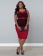 Sleeveless With Lace Trim Red Plus Size Peplum Dress